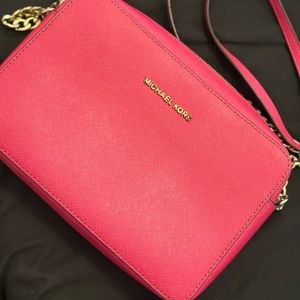 Gold and hot pink bag